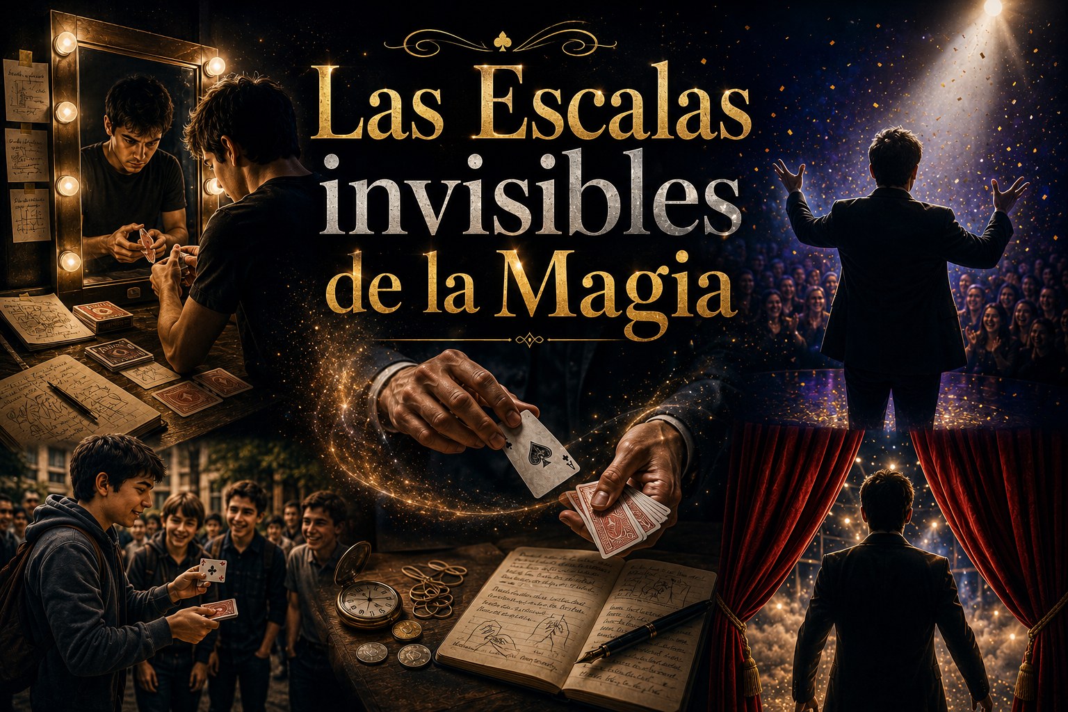 Manos de mago con cartas
